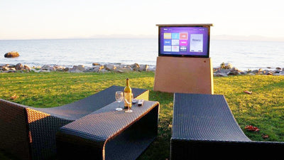 Motorized outdoor pop-up TV lift cabinet