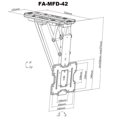 Motorized Ceiling Flip Down TV Mount