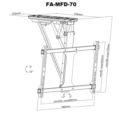 Motorized Ceiling Flip Down TV Mount