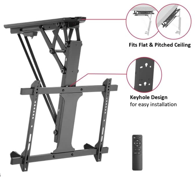 Motorized Ceiling Flip Down TV Mount